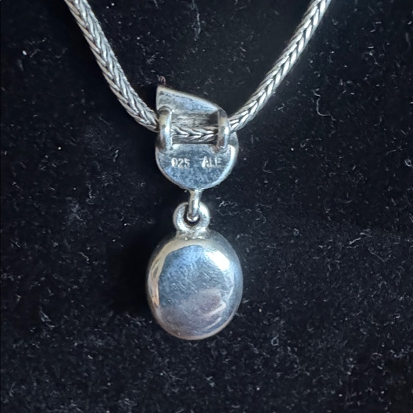 Pandora SS Necklace With Pink Opal Pendant - Picture 4 of 5
